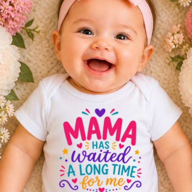 Body Para Bebê Mama Esperou Bodysuit Colorido para Bebê (Criador carregado)