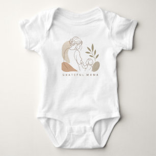Body Para Bebê Mama Grata Minimalista Boho Linha de Mãe e Bebê