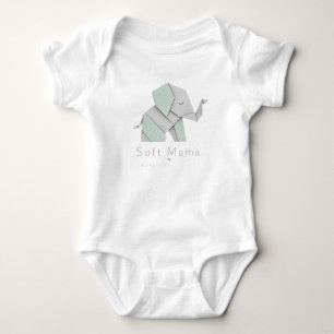 Body Para Bebê Mama Macia Elefante Pastel Fofo – Minimalista
