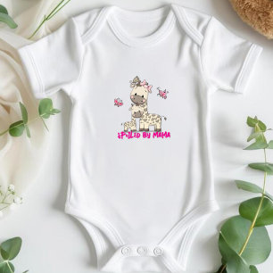 Body Para Bebê Mama mimada - Mãe bonita e girafa bebê