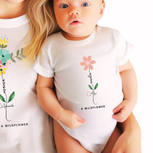 Body Para Bebê Mama mini correspondente ao Wildflower Personaliza