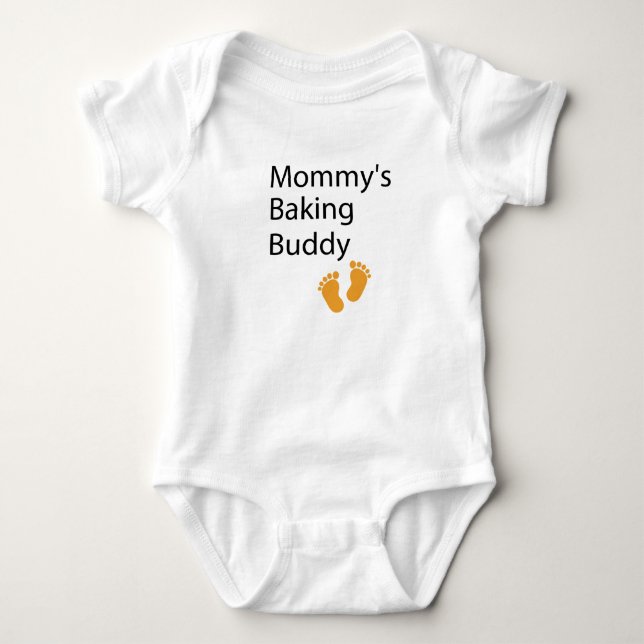 Body Para Bebê Mamãe Baking Buddy Baking Mãe, bebê cozido (Frente)
