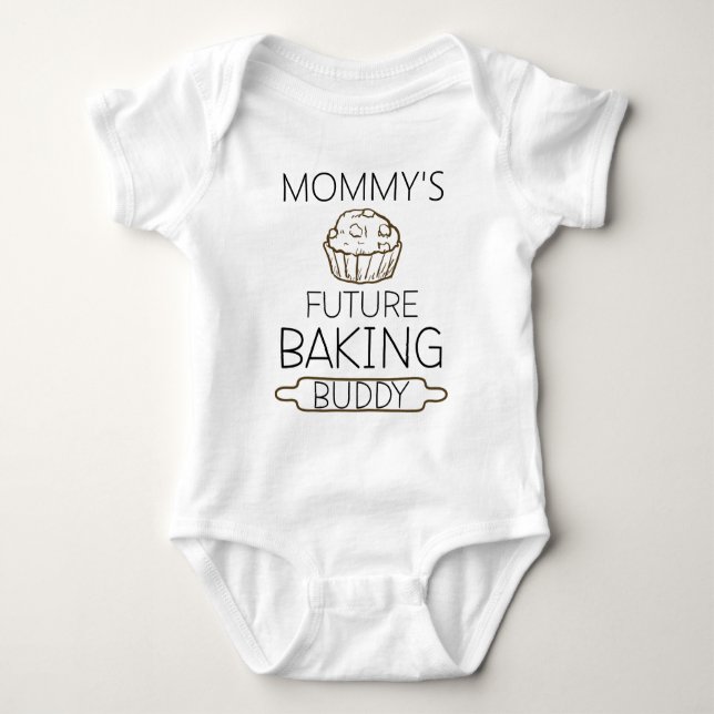 Body Para Bebê Mamãe Baking Buddy - Cozinhar Buddy (Frente)