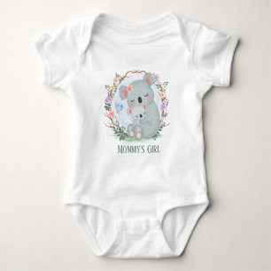 Body Para Bebê Mamãe coala branca adiciona texto