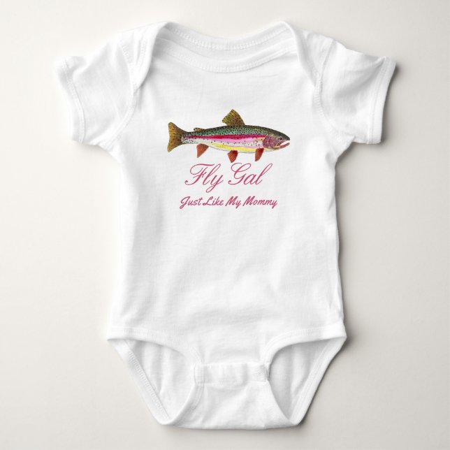 Body Para Bebê Mamãe De Pesca Funny Rainbow (Frente)