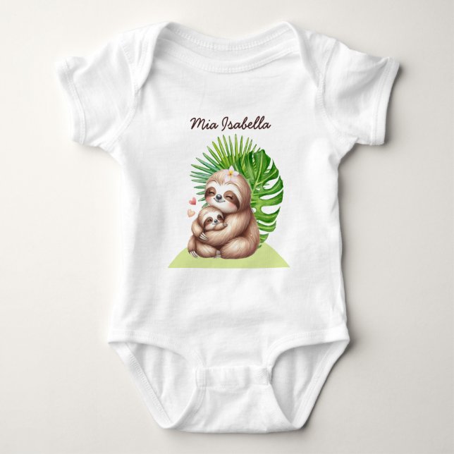 Body Para Bebê Mamãe e Bebê Leve Fato De Bebê Personalizável (Frente)