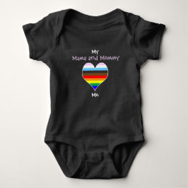 Body Para Bebê Mamãe e Mamãe Rainbow Heart Bebê Bodyfit