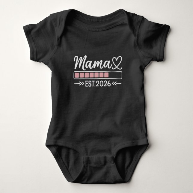 Body Para Bebê Mamãe est. 2026 Anúncio de Gravidez Mamãe  (Frente)