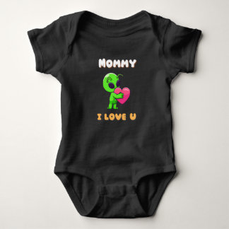 Body Para Bebê "Mamãe Eu Te Amo" Adorável Coração de Bebê Alienig