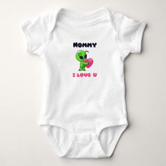 Body Para Bebê "Mamãe Eu Te Amo" Coração de Bebê Alien Fofo