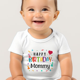 Body Para Bebê Mamãe Feliz de Aniversário