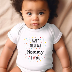 Body Para Bebê Mamãe Feliz de Aniversário