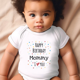 Body Para Bebê Mamãe Feliz de Aniversário