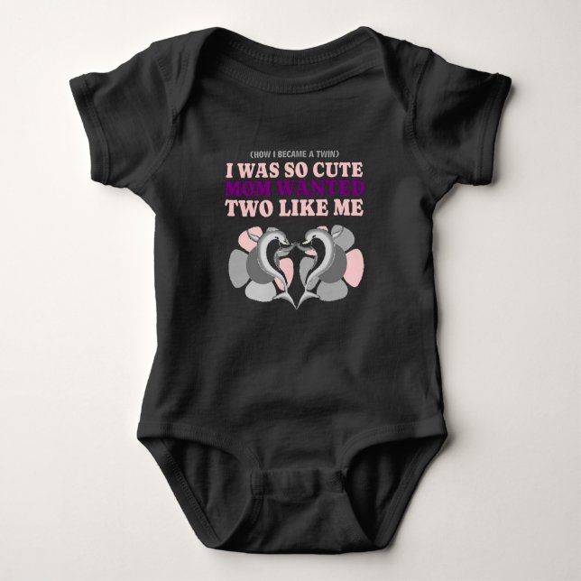 Body Para Bebê Mamãe fez minha irmã gêmea pegar dois de mim (Frente)