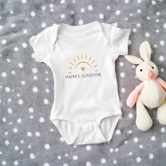 Body Para Bebê Mamãe Fofa Sunshine Personalizado (Cute Mama's Sunshine Personalized Baby Bodysuit)