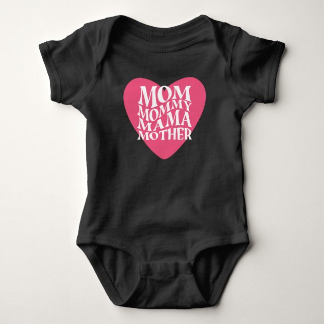 Body Para Bebê Mamãe mamãe mamãe mãe  (Frente)