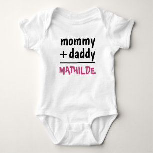 Body Para Bebê Mamãe Pai Baby Pink Black Text Girl Personalizada