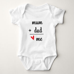 Body Para Bebê Mamãe + Papai = Eu Anúncio de Recém-Nascido Fofo