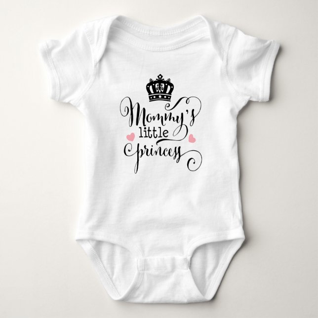 Body Para Bebê Mamãe pequena princesa uma peça para bebê (Frente)