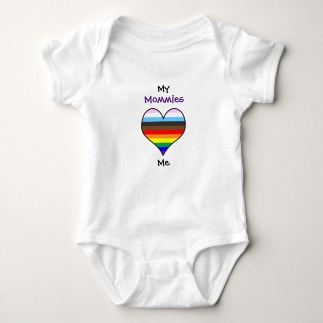 Body Para Bebê Mamãe Rainbow Heart Baby Bodyfit (Frente)