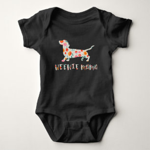 Body Para Bebê Mamãe Weenie Dachshund floral