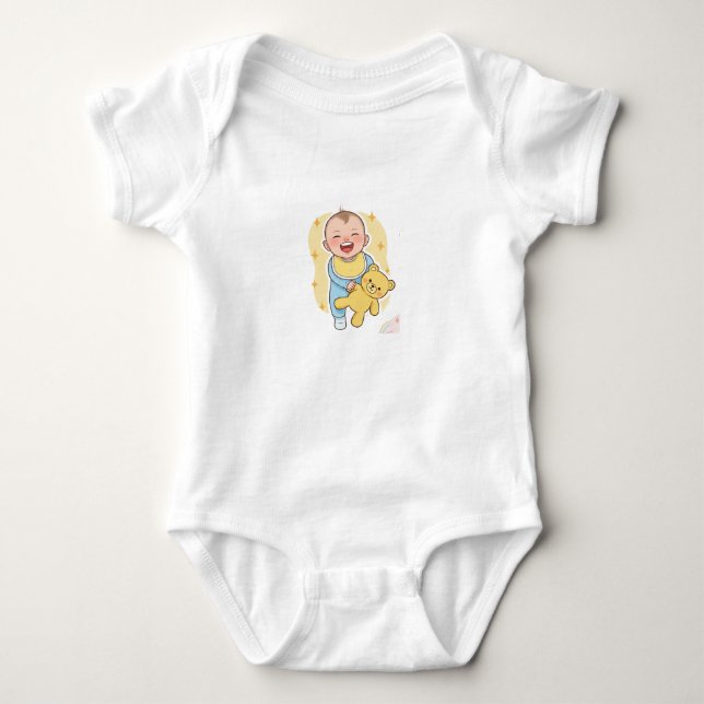 Body Para Bebê Mameluco con punto de jersey para bebés (Frente)