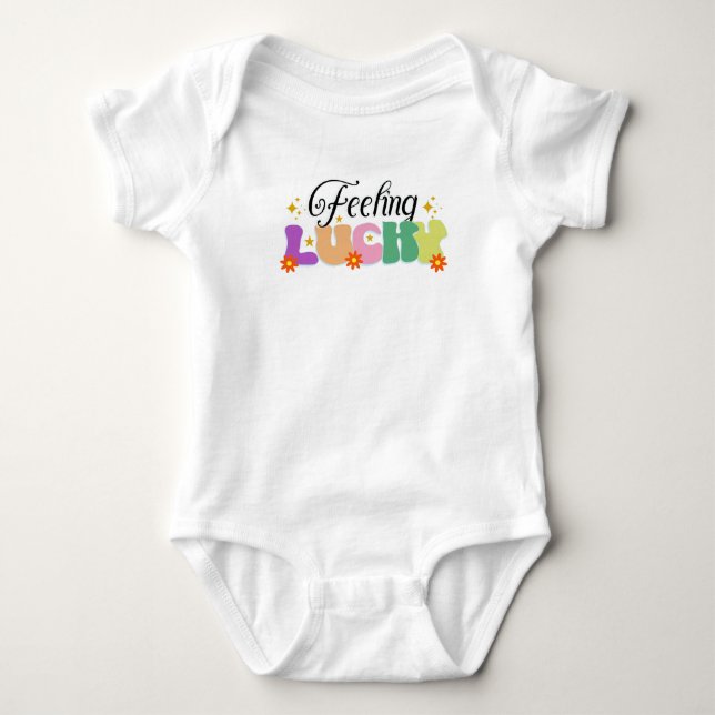 Body Para Bebê Mameluco para bebé Feeling Lucky (Frente)