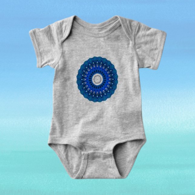Body Para Bebê Mandala em Roupas para Bebê e Adulto Azul (Criador carregado)