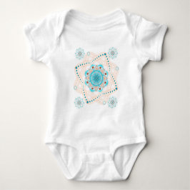 Body Para Bebê Mandalas florais aquáticas 
