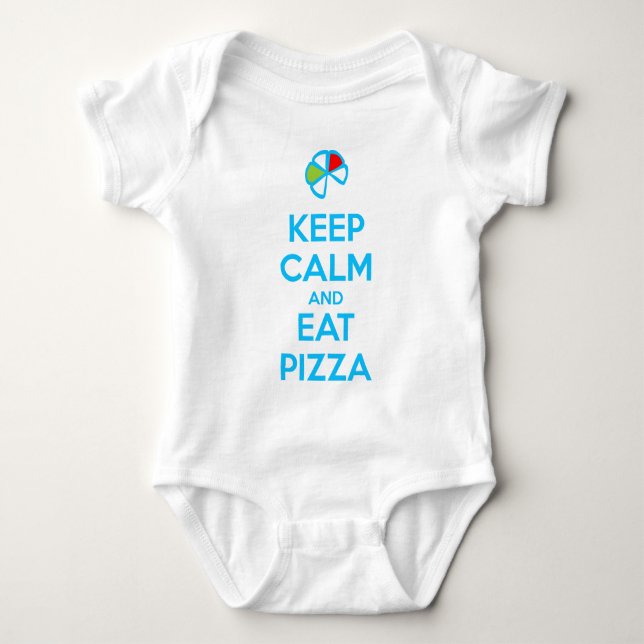 Body Para Bebê Mantenha a Calma e Coma Pizza 1 (Frente)