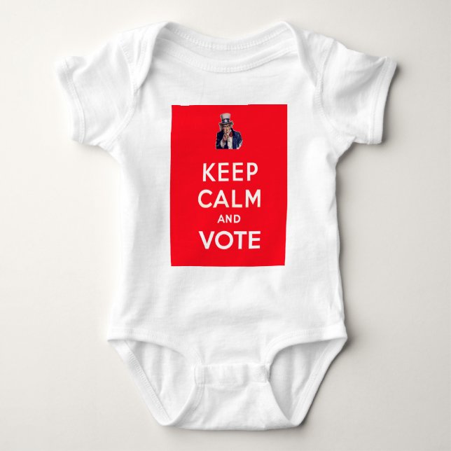Body Para Bebê Mantenha a calma e vote (Frente)
