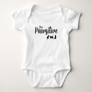 Body Para Bebê Mantenha o Gato Preto Pawsitivo