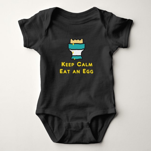 Body Para Bebê Manter Calma Comer Um Ovo (Frente)