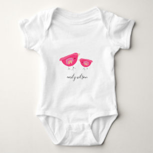 Body Para Bebê Mão Bonita Desenhada Arco-Íris Rosa Pia-Mãe Beb