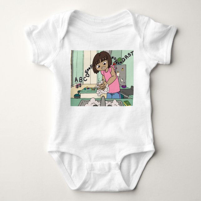 Body Para Bebê Mãos de Lavagem (Frente)