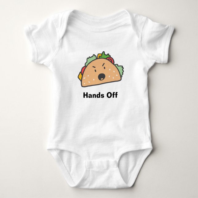 Body Para Bebê Mãos Fora Do Taco Irritado Personalizável (Frente)