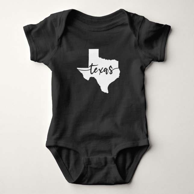 Body Para Bebê Mapa do Estado do Texas EUA (Frente)