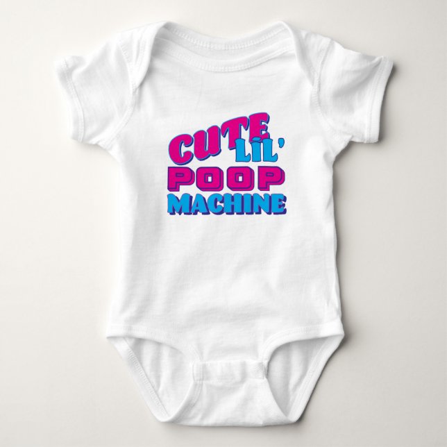 Body Para Bebê Máquina de Cocô Fofa (Frente)