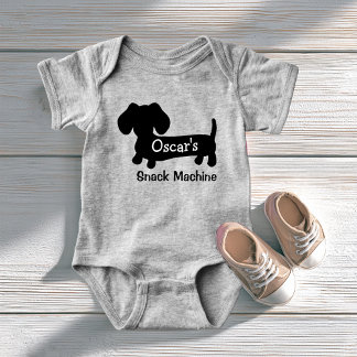 Body Para Bebê Máquina Engraçada de Snack Bebê do Dachshund