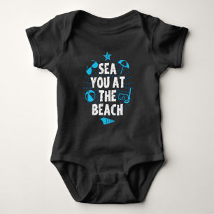 Body Para Bebê Mar você na praia das férias do nadador do ocean