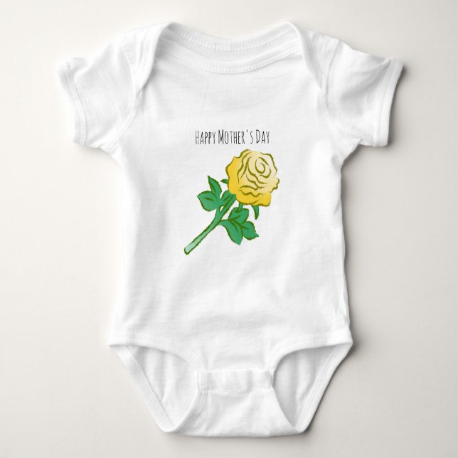Body Para Bebê Maravilhosa Rosa Amarela (Frente)