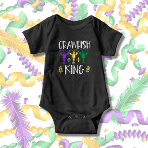Body Para Bebê Mardi Gras Crawfish King Cute