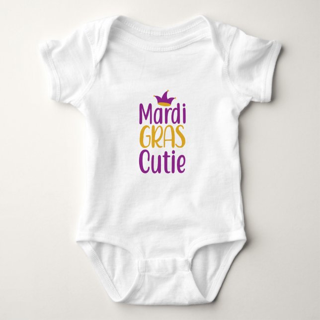Body para Bebê Mardi Gras Cutie (Frente)