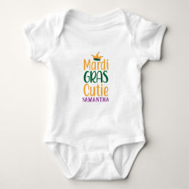 Body Para Bebê Mardi Gras Cutie Bodysuit Personalizado para Bebê
