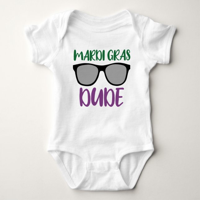 Body Para Bebê Mardi Gras Dude // Carnaval bonito e divertido (Frente)
