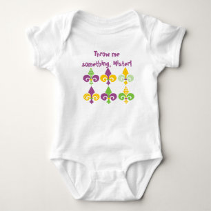Body Para Bebê Mardi Gras Fleur de Lis