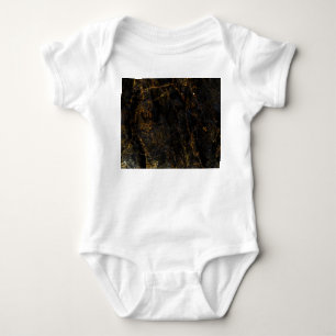 Body Para Bebê Mármore preto, veias ouros, textura.