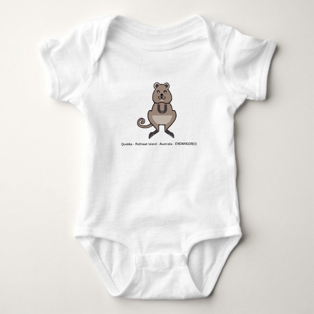 Body Para Bebê Marsupial - Happy QUOKKA - Animais ameaçados - (Frente)