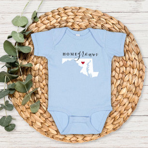 Body Para Bebê Maryland Home Grown State Tee