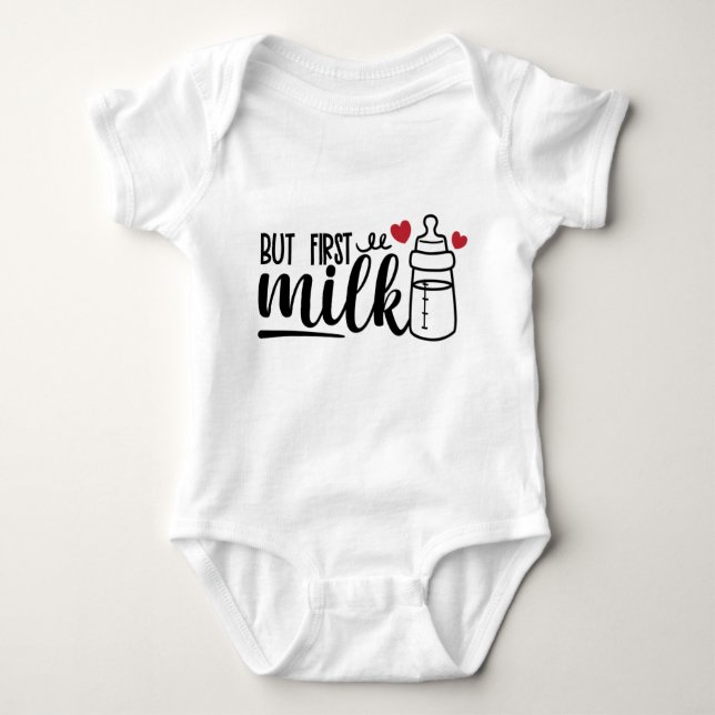 Body Para Bebê Mas a primeira citação do "Milk Funny" para um beb (Frente)